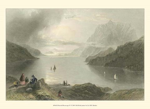 Framed Pastoral Riverscape IV Print