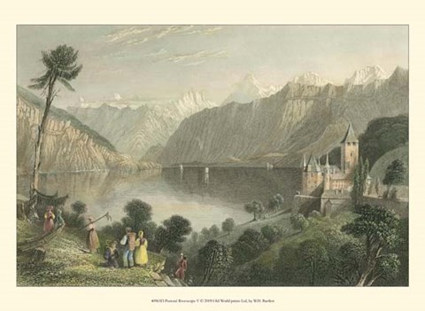 Framed Pastoral Riverscape V Print