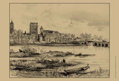 Framed Riverside Estate I Print