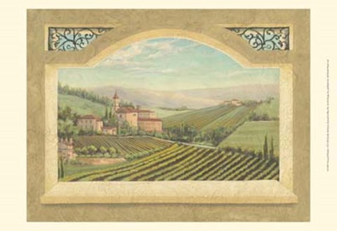 Framed Vineyard Window II Print