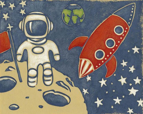 Framed Space Explorer I Print
