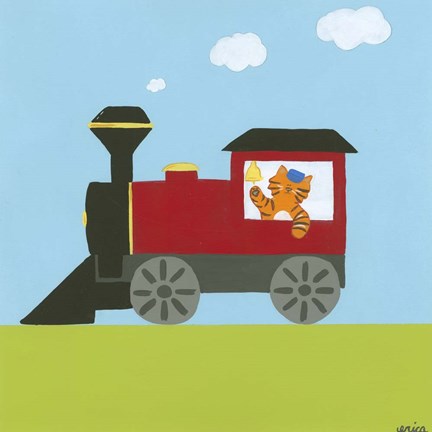 Framed Circus Train I Print