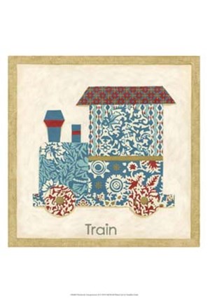 Framed Patchwork Transportation II Print