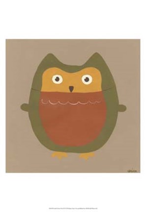 Framed Earth-Tone Owls II Print