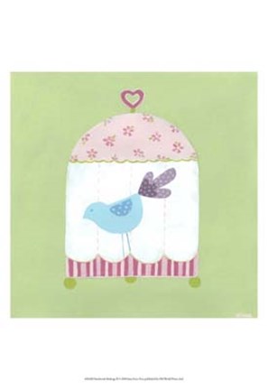 Framed Patchwork Birdcage II Print