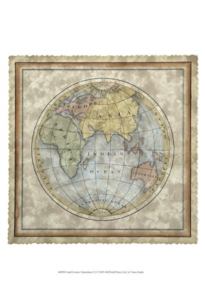 Framed Small Eastern Hemisphere Print