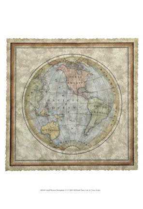 Framed Small Western Hemisphere Print