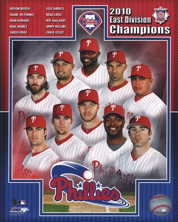 Framed Philadelphia Phillies 2010 NL East Division Champions Composite Print