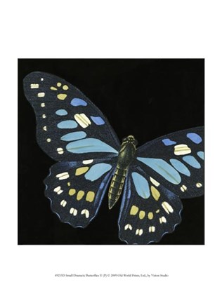 Framed Small Dramatic Butterflies II Print