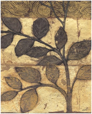 Framed Bronzed Branches I Print