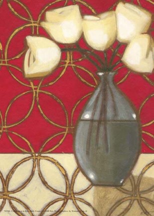 Framed Composition in Red, Gold, Cream I Print