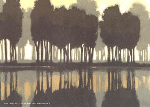 Framed Lake at Dawn I Print