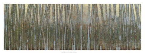 Framed Blue Birch Forest I Print