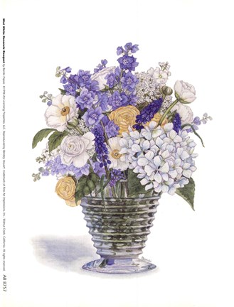 Framed White Ranacule Bouquet Print