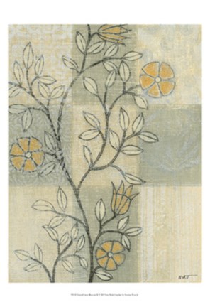 Framed Neutral Linen Blossoms II Print