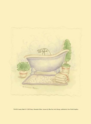 Framed Country Bath II Print
