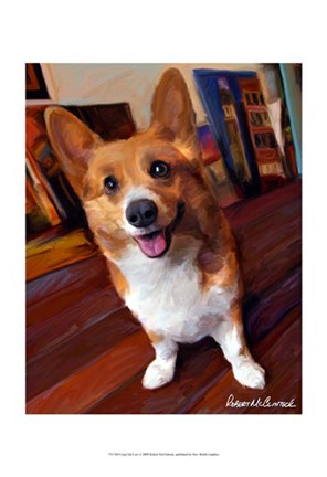 Framed Corgi Get Low Print
