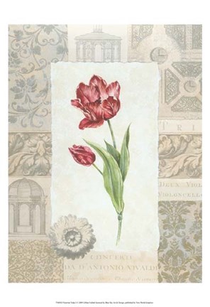 Framed Victorian Tulip I Print