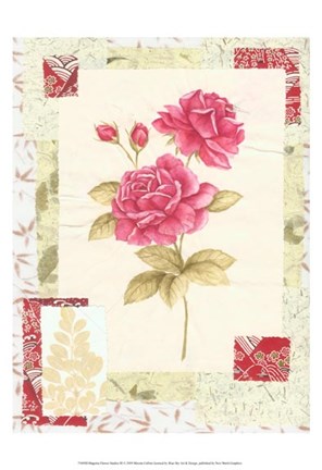 Framed Magenta Flower Studies III Print