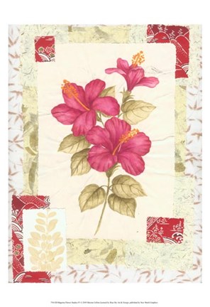 Framed Magenta Flower Studies IV Print