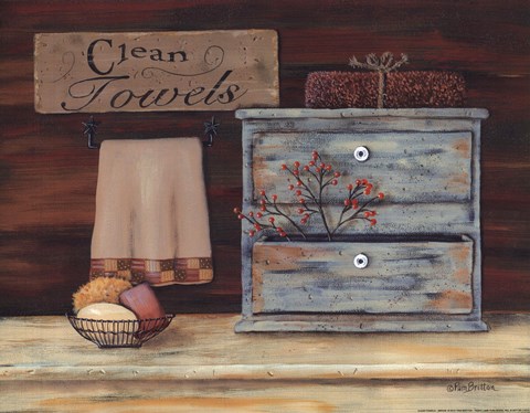 Framed Clean Towels Print