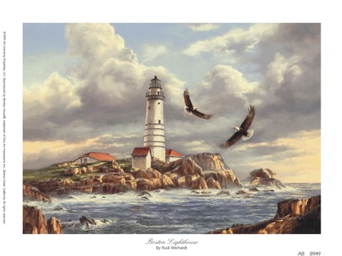 Framed Boston Lighthouse Print