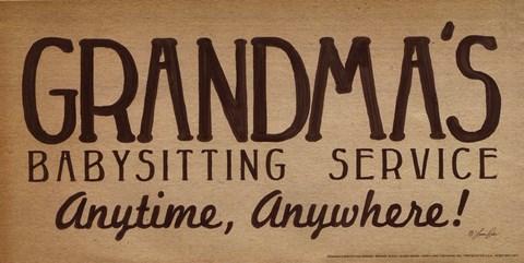 Framed Grandma's Babysitting Service Print