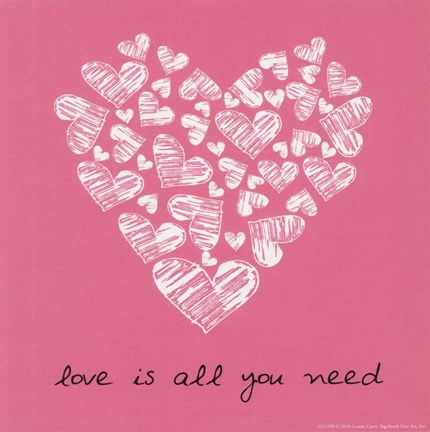 Framed Love Is All You Need - Pink Print