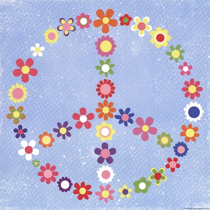 Framed Peace Flowers I Print