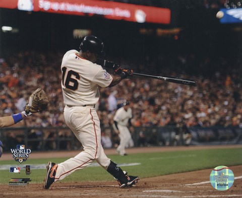 Framed Edgar Renteria Game Two of the 2010 World Series Home Run Action Print