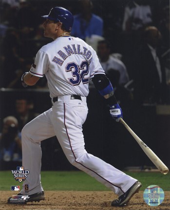 Framed Josh Hamilton Game Three of the 2010 World Series Home Run Print
