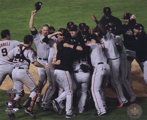 Framed San Francisco Giants Team Celebration Game Five of the 2010 World Series Print
