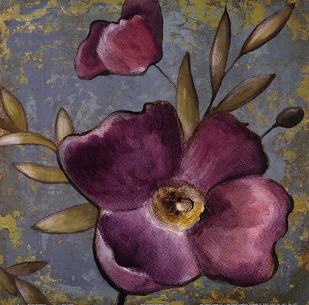 Framed Purple Poppies II Print