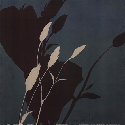 Framed Fleur&#39;ting Silhouettes - blue Print