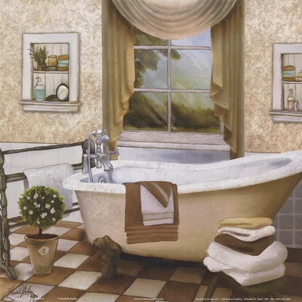 Framed French Bath II Print