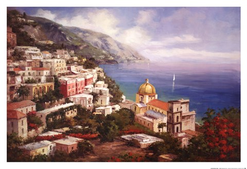 Framed Lake Como View Print