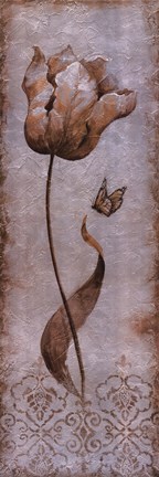 Framed Tulip &amp; Butterfly I Print