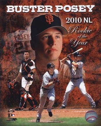 Framed Buster Posey 2010 National League Rookie of the Year Composite Print