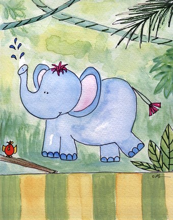 Framed Jungle Boogie - Elephant Print