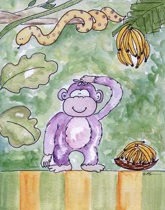 Framed Jungle Boogie - Chimp Print