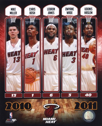 Framed 2010-11 Miami Heat Team Composite Print
