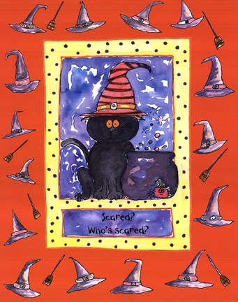 Framed Halloween Cat Print