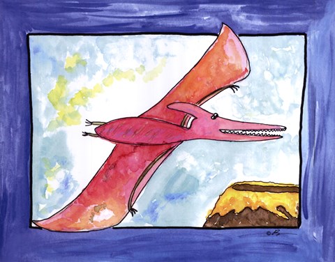 Framed Flying Dino Print