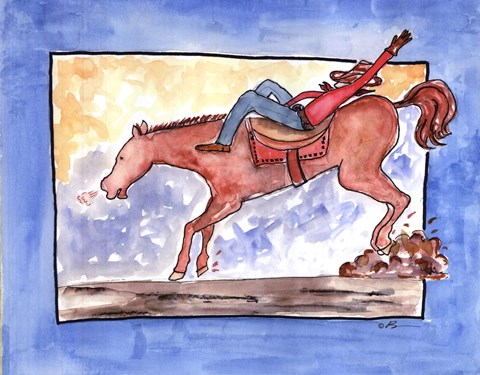 Framed Ride em Cowboy Print