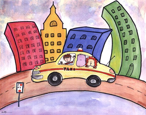 Framed Taxi Cab Print