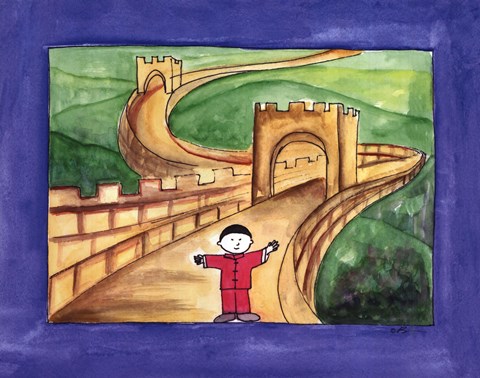 Framed Boy In China Print