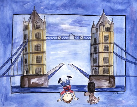 Framed Boy in London Print