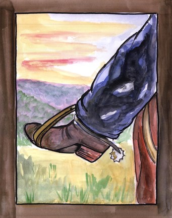 Framed Cowboy Boot Print