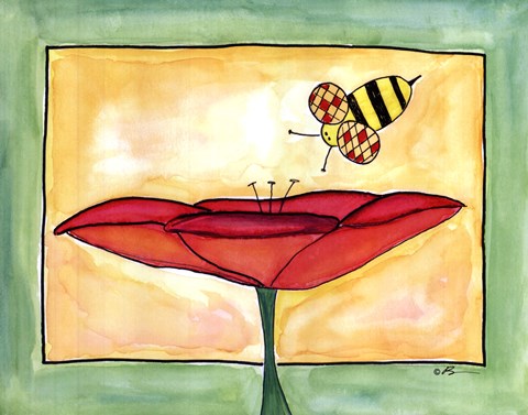 Framed Poppies a Buzz Print