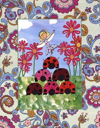 Framed Ladybug Pyramid Print